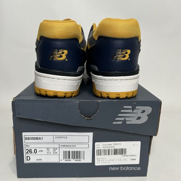 New Balance Shoes 550 “Michigan/Navy Yellow” 2024 - Picture 4 of 6
